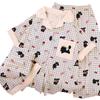 Little Black Cat Bow Cloud Cotton Pajamas Women'S Summer Short-Sleeved Three-Piece Set Cute Plaid Loungewear