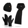 Winter European and American Style Thickened Woolen Hat Warm Set New Men's and Women's Hat Scarf Gloves Three-piece Gift Set
