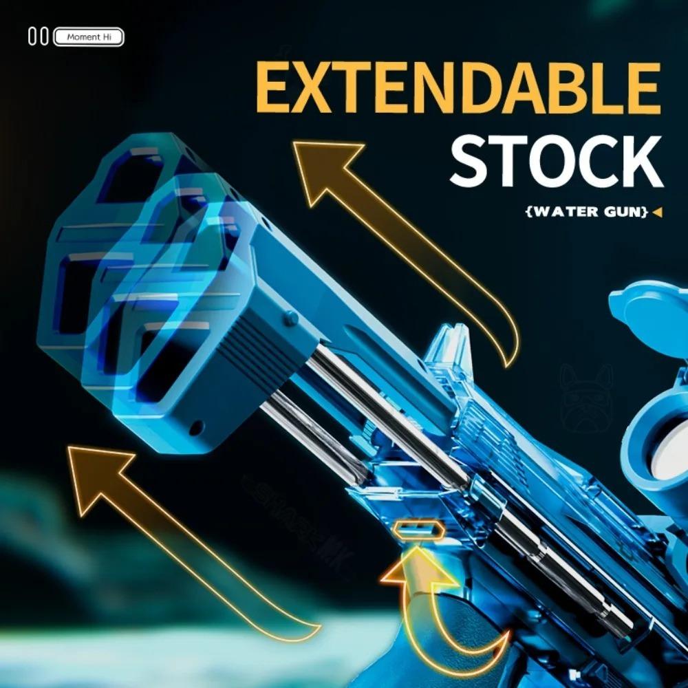 MK9 Electric Water Gun Automatic Water Shooting Toy Retractable Stock and Recoil for Kids Summer Outdoor Activities