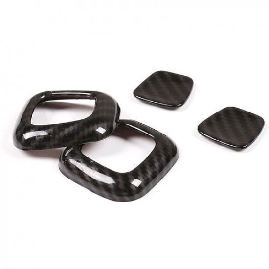 For Benz GLE GLS 2020-2022 Carbon Fiber Seat Headrest Button Frame Cover Trim 4*