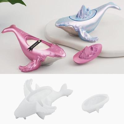 DIY Gipscement Handmade Aromaterapi Med Lock Ljus Kopp Val Ocean Lagring Gipsspegel Silikon Mögel Prydnad Molds Accessories