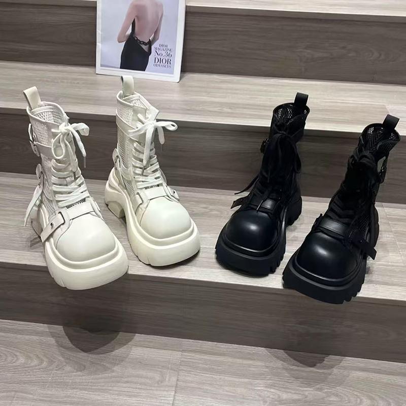 High Heels Women Ankle Boots Designer Mesh Platform Shoes Autumn  Fashion Chelsea Boots New Trend Dress Mujer De Sandalias