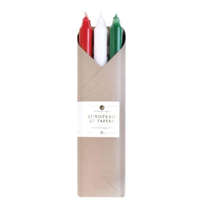 Northern Lights Set 6 Pcs X 12 Taper Candle - Mistletoe