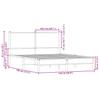 Metal Bed Frame without Mattress Sonoma Oak Finish 137 x 190 cm