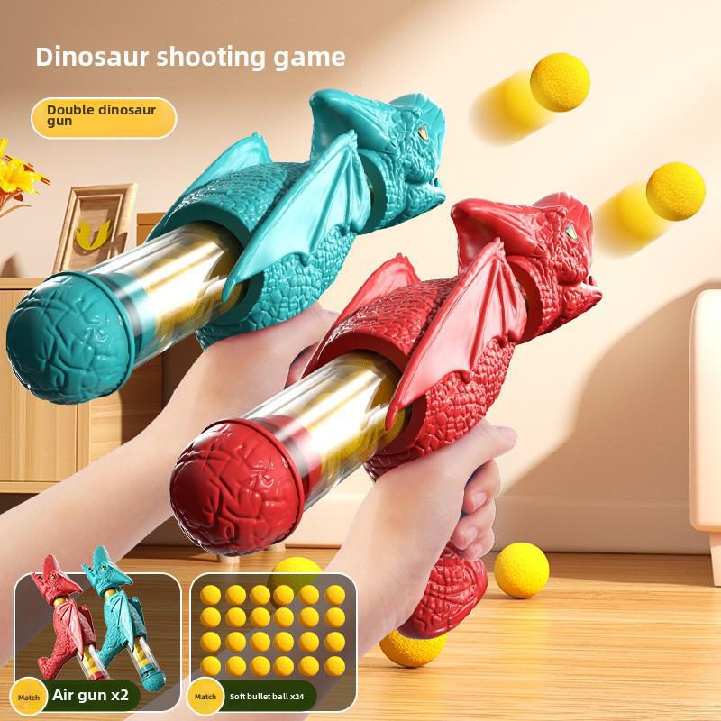 Rotating Spray Target Dinosaur Airsoft Toy Gun for Kids.