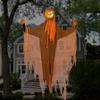 Halloween Hanging Pumpkin Ghost with Lighted Head Sound Rotating Motion Spooky Skeleton Props Outdoor Tree Porch Garden Party Decoration