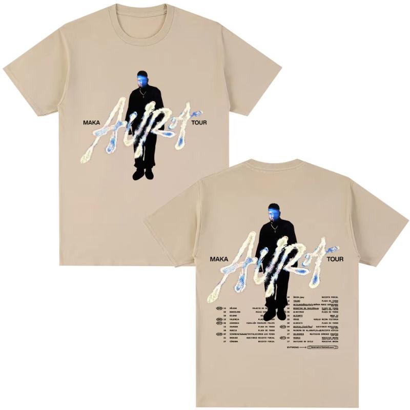 Rapper Maka Aura 2025 Concert Tour Merch Tshirts Unisex Women Fashion Vintage Tshirt Casual Cotton Short Sleeve Tshirt Streetwear