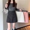 Chic High-Waist A-Line Skirt: Autumn/Winter Silk-Blend, Anti-Exposure, Hip-Hugging