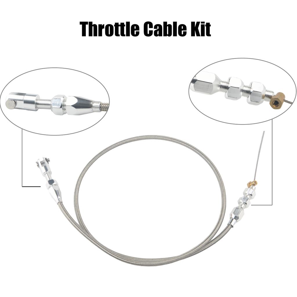 24/36 inch Throttle Gas Cable Kit Stainless Steel Braided For 97-07 Chevrolet/Chevy LS1 Engine 4.8L 5.3L 5.7L 6.0L