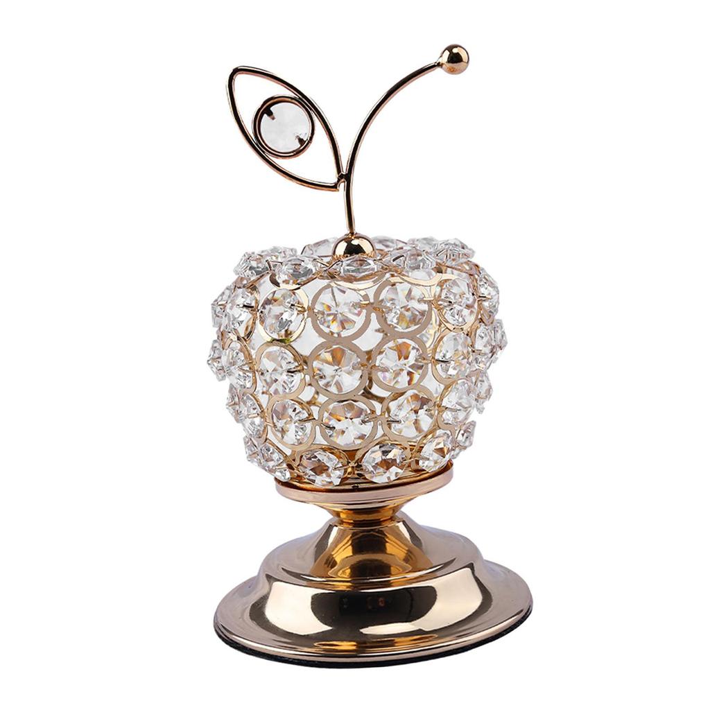 Beads Apples Modern Table Centerpiece Decor Artificial Fruit Figurine Statue Crystal Ornament for