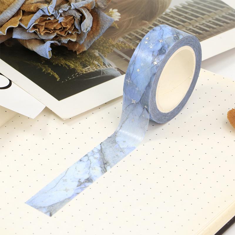 2023 NEW 1X 10M Decor Colorful Galaxy Cloud Silver Stars Washi Tape Set for Scrapbooking Planner Masking Tape papelería kawaii