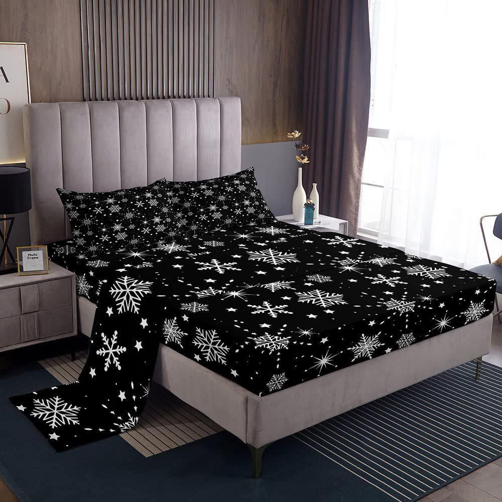Spider Web Personality Pattern Bed Hat Four-Piece Bedding Set Bedroom Dormitory Bedding Decoration