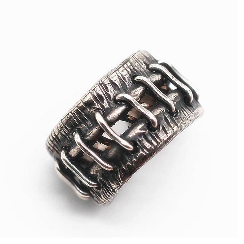 Ρετρό Δαχτυλίδι με Ραφές Πληγής Για Άνδρες Punk Gothic Rock Hiphop Ανοιχτό Δαχτυλίδι Αξεσουάρ Μοτοσικλετιστή Unisex Χειροποίητο Σχεδιαστικό Ζιργκόν Δώρο Αγάπης