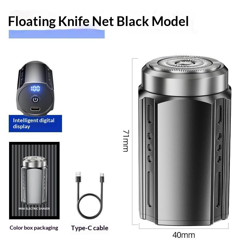 New Shaver Men's Electric Portable Shaving Razor Washing Head USB Charging Car Digital Display Mini Small Steel Gun