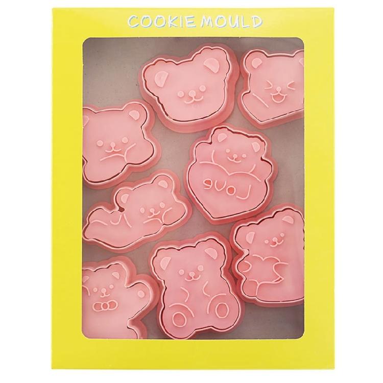 16Pcs/set Kitchen Cartoon Bear Cookie Cutters Cartoon Pressable Biscuits Mold