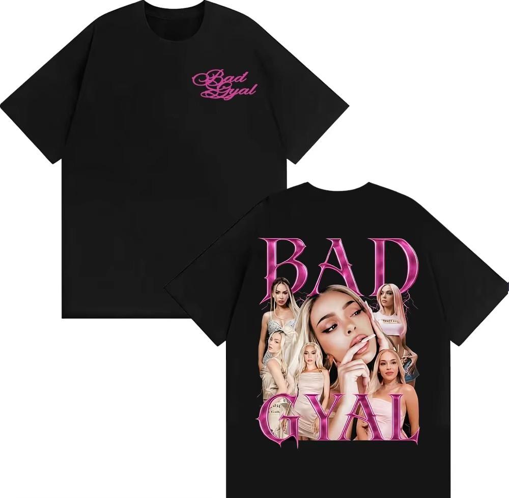 Singer Bad Gyal Vintage 90s Graphic T Shirt Men Women Harajuku Aesthetic Trend Tshirts Casual Loose Cotton Short Sleeve T Shirt