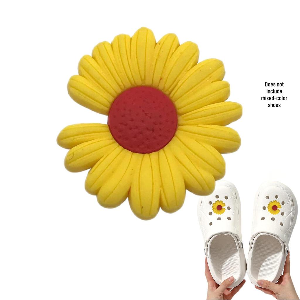 Daisy Cartoon PVC Shoe Buckle Accessories - Cute & Detachable Cross-Border Style for Hole Shoes