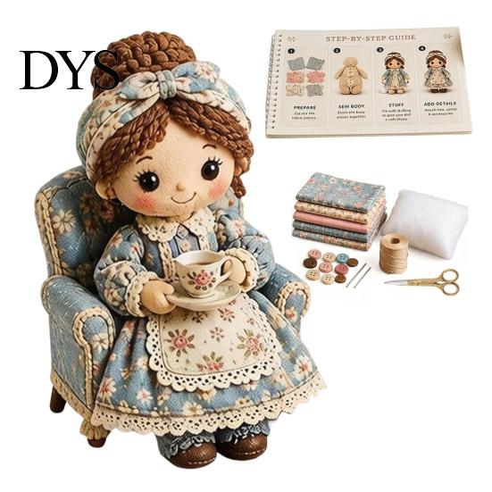 Zestawy do szycia do wystroju domu Patchwork Lalka Zestaw DIY, Urocza postać z tkaniny wypchana Rękodzieło Kwiatowa Dziewczynka Zestaw do rękodzieła dla dorosłych, Prezent Materiały rzemieślnicze