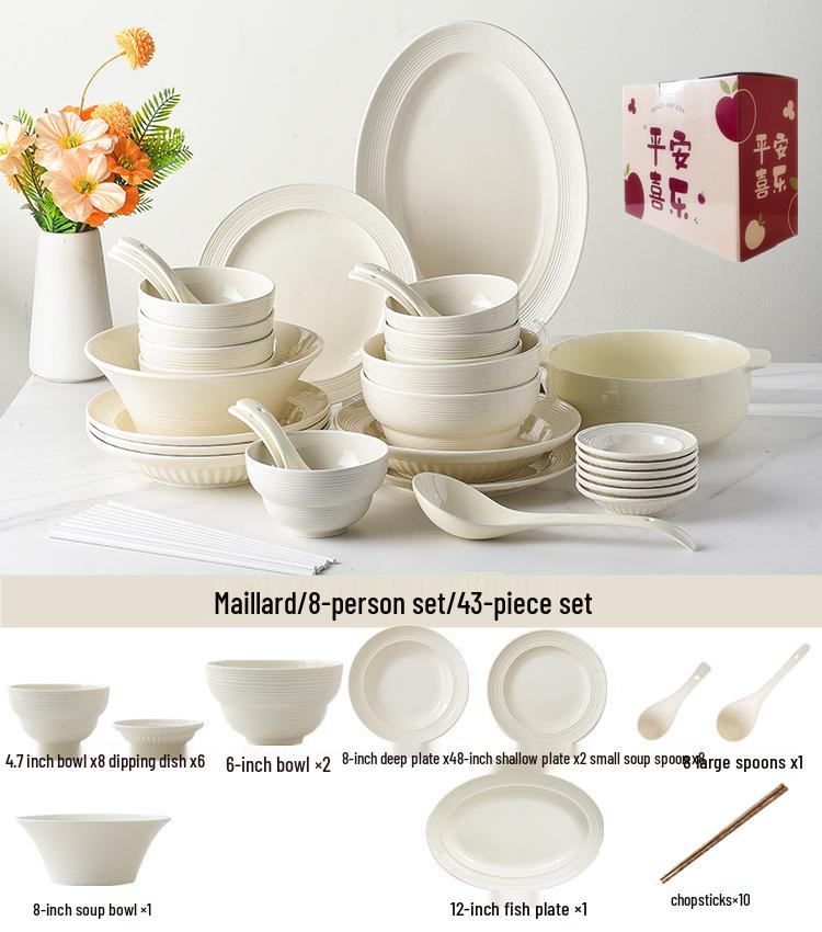 Ceramic Dinnerware Set: Bowls, Plates, and Chopsticks - 2025 Style Housewarming Gift