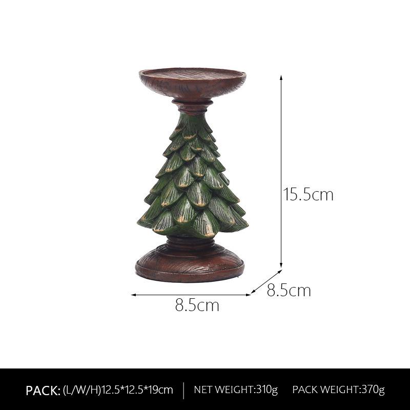 Gold Christmas Tree Candlestick Holder - Festive Home Decoration Ornament