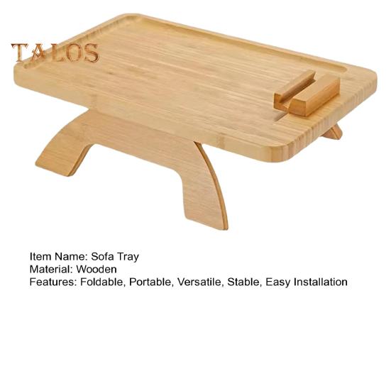 Sofa Arm Tray Table Foldable Armrest Tray Anti-Slip Sofa Table with 360 Degrees Swivel Phone Holder for Snacks Drinks Remote Space Saving Couch Cup