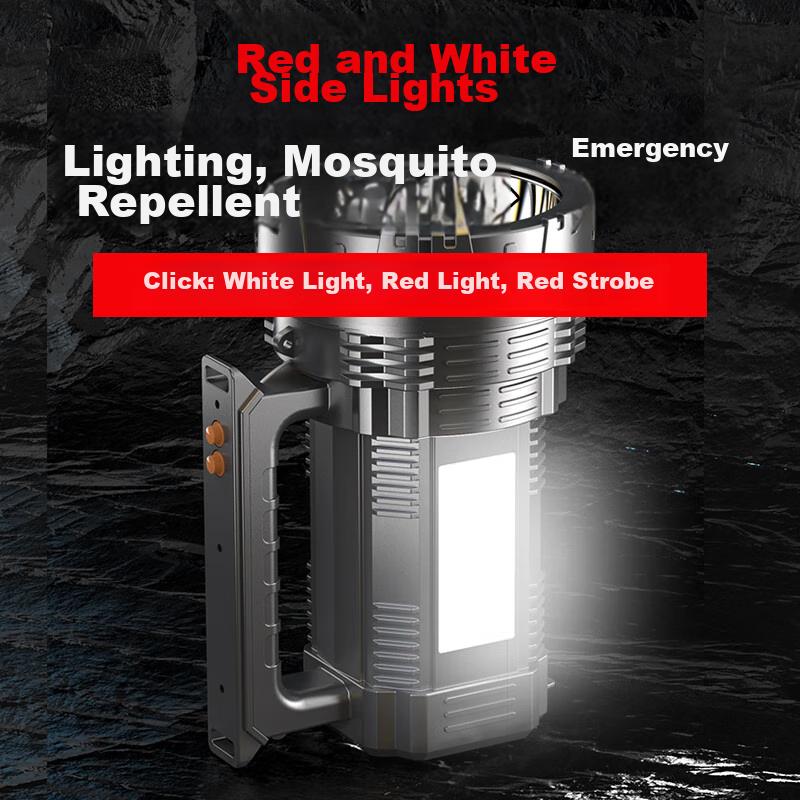 High-Intensity Rechargeable Flashlight, Ultra-Bright Long-Range Searchlight, Handheld Lamp with Long Battery Life, Outdoor Emergency Lighting, 1725