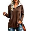 Women's Lightweight V-Neck Long Sleeve Hoodie Casual Pullover