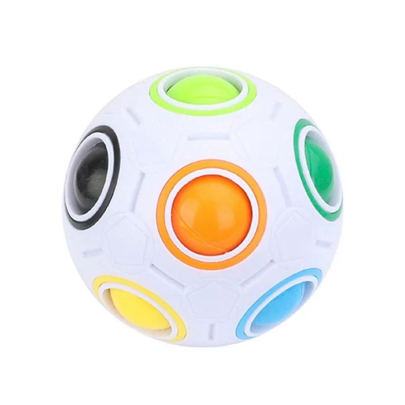 Cubo Antiestresse Bola Arco-Íris Quebra-Cabeças Cubo Mágico de Futebol Brinquedos Educativos de Aprendizagem para Crianças Adultos Crianças Brinquedos Aliviadores de Estresse