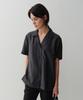 Ia Open Collar Silk Blend Shirt (Navy)