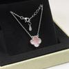 High-end Lucky Four-leaf Clover Necklace for Women 18k Agate High-end Carved Clavicle Chain