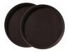 Waiter Trays, Set of 2, Available In Various Sizes, for Restaurants, Hotels, and Cafes, Non-Slip, Dark Brown, Round, Durable, Stylish, Easy To Use, Pr