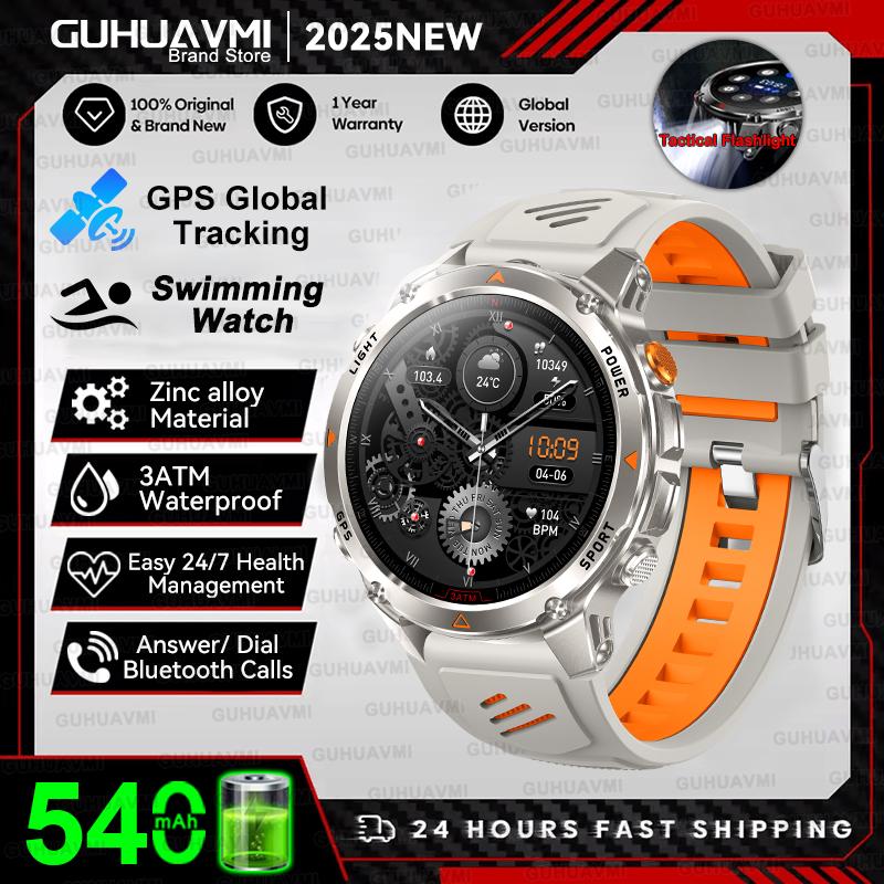 New  Professional GPS Sports Smart Watch Men 1.46" AMOLED Screen 3ATM Compass Fitness Tracker Military Smartwatch