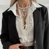 IngeSight.Z Elegant Retro Multilayer Imitation Pearl Long Necklace Women Exquisite Sweater Chain Pendant Choker Banquet Jewelry