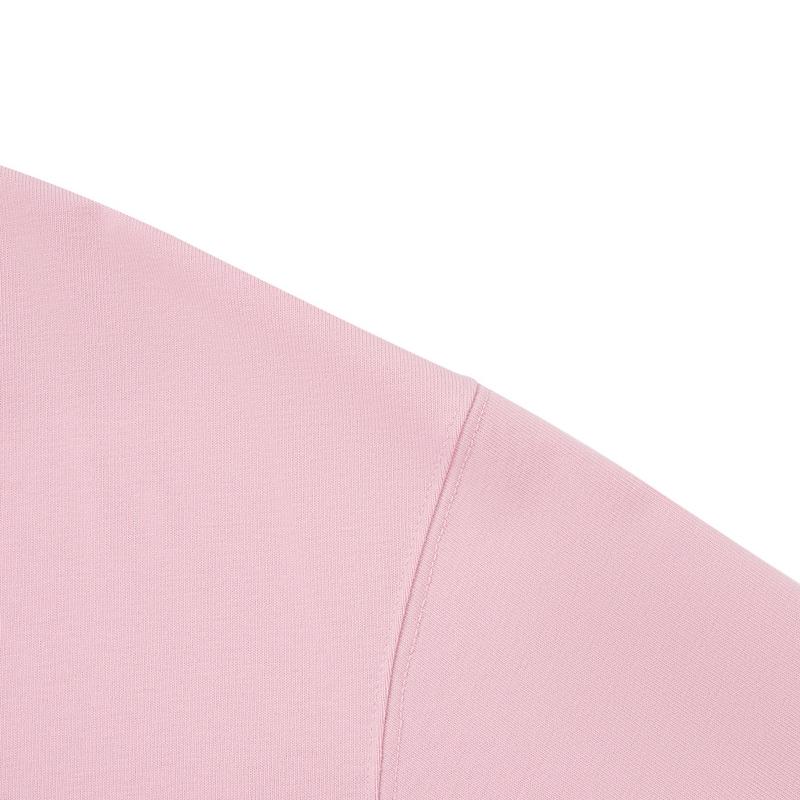 Li Ning Simple Versatile Solid Color Embroidered Casual T-Shirt Unisex Tops Flower-Branch-Pink AHSWD09-6