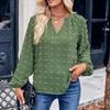 2023 Autunno Primavera Camicetta Moda Donna Casual Top Abbigliamento Pendolare Camicia a maniche lunghe con scollo a V Top allentato Donna 30337