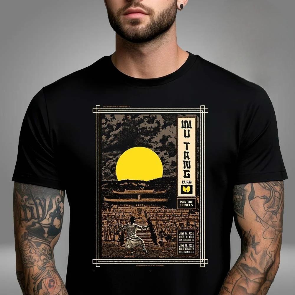 Wu Tang Clan Globale Tour Mercah Grafikdruck T-Shirt High-End Luxus Herren Damen Oberteil Y2k Mode Übergroß Locker Lässig Baumwolle T-Shirt