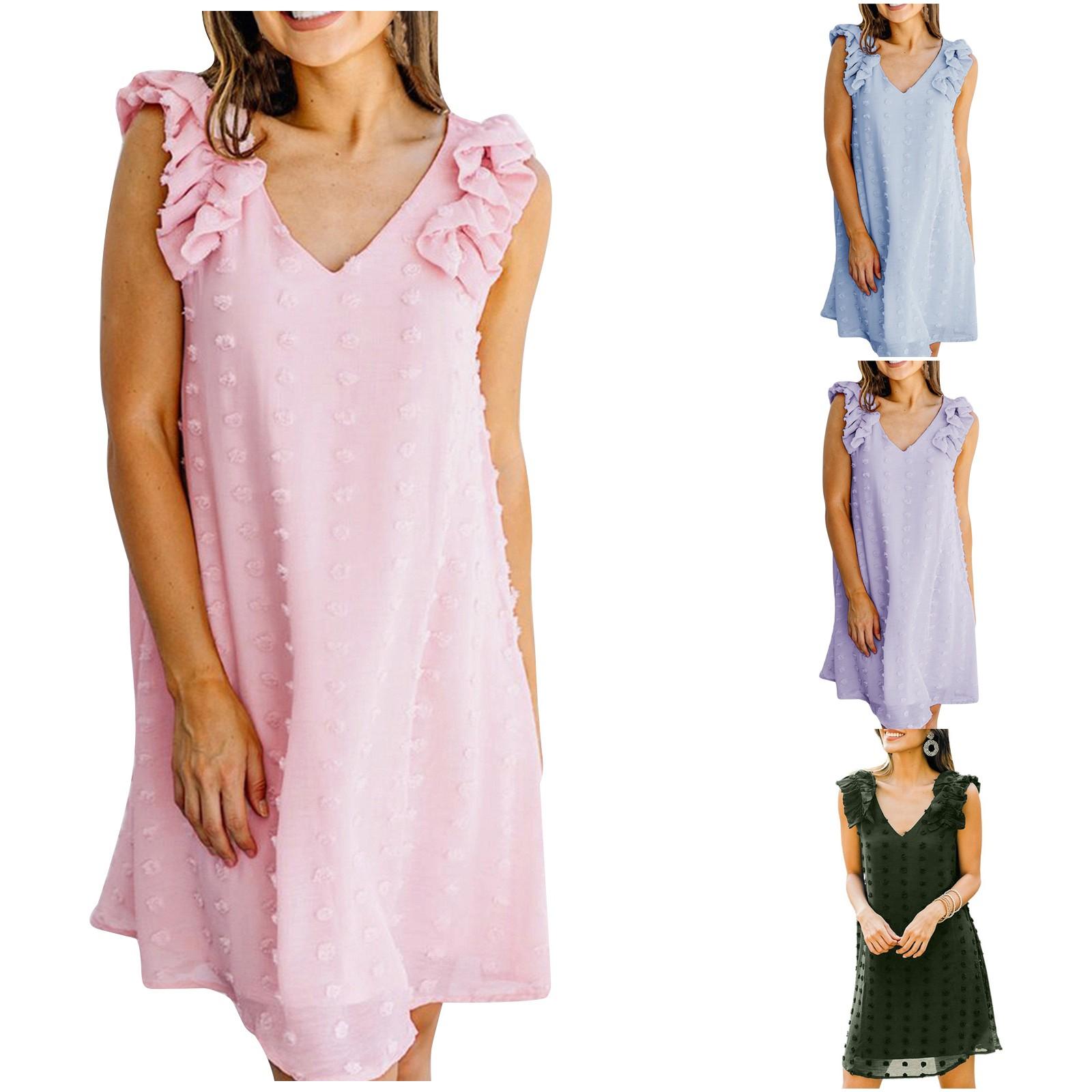 

Женское летнее платье с принтом без рукавов, маленькое волосатое платье с оборками и жилетом