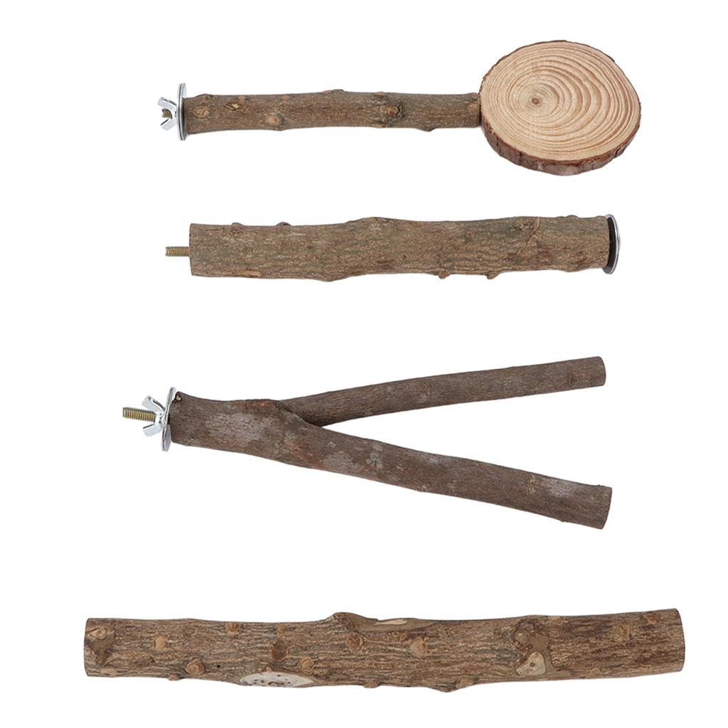 Bird Stand Stick Set Safe Stable Wooden Parrot Stand Stick Platform Set for Birds