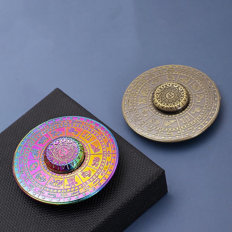 Zinc Alloy 12 Constellation Spinner Compass EDC Gear Hand Spinner Gyro Adult Fidget Toys ADHD Tool Anxiety Stress Relief Toys