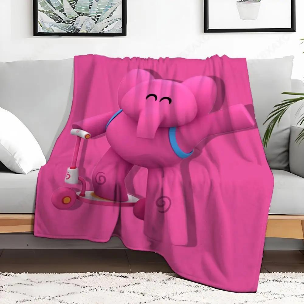 Cute Cartoon PPOCOYO Anime Printed Blanket Picnic Flannel Throw Blanket For Bedroom Warm Soft Custom DIY Quality Bedspread Gift