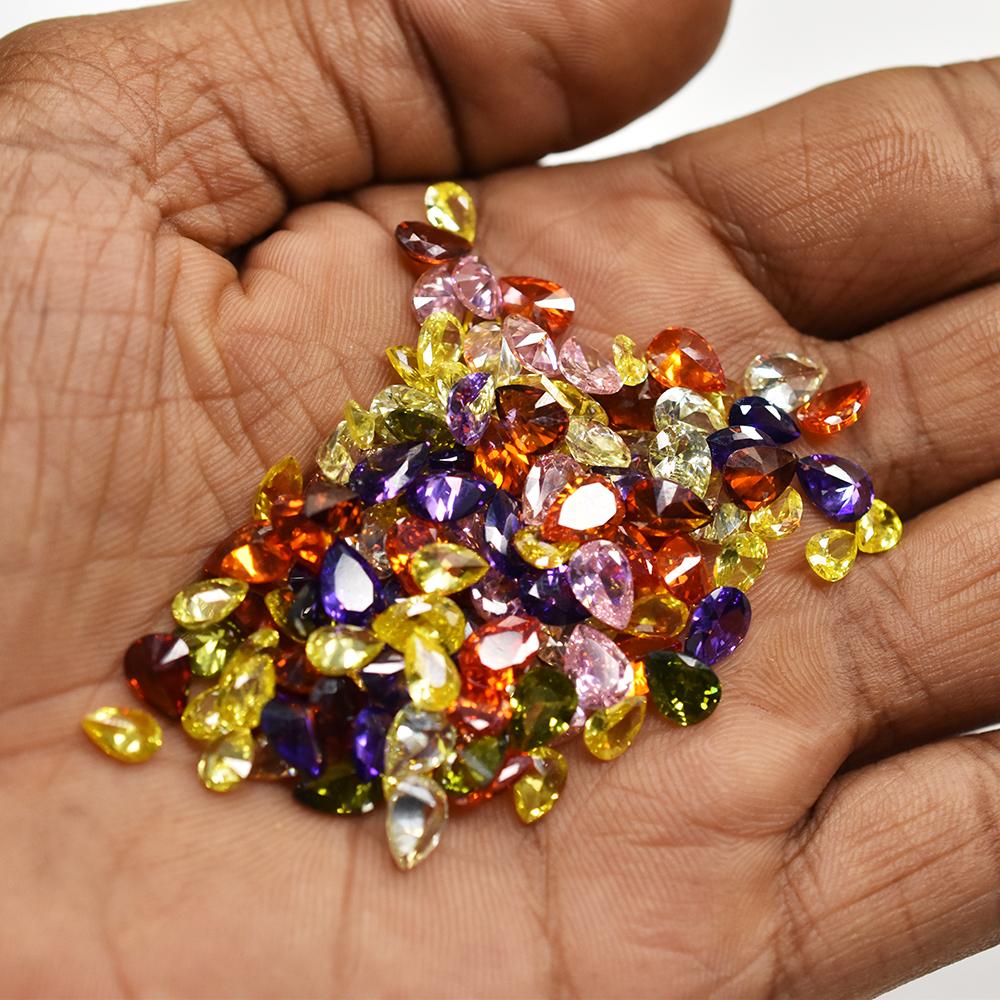 Natural Sapphire Loose Gemstone 3.6 ct Mix-Color 5x3 mm Pear Cut Lot September Birthday Birthstone