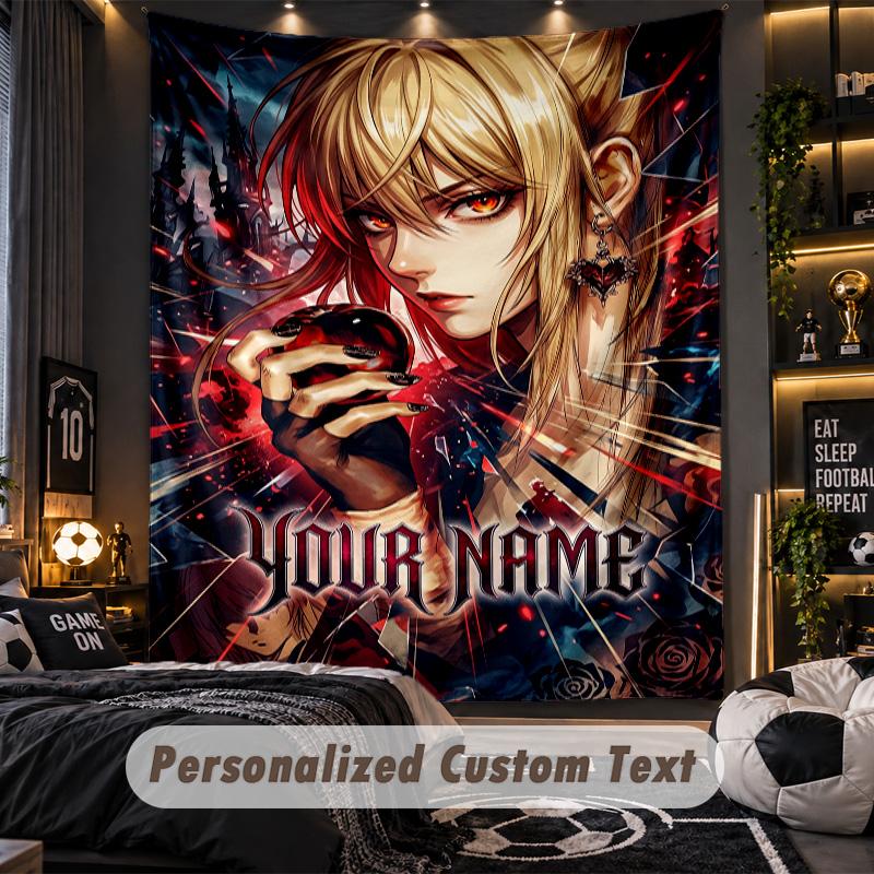 Personalized Wall Tapestry,Death Note Custom Printed Name, Fabric Wall Art For Indoor Room Backdrop