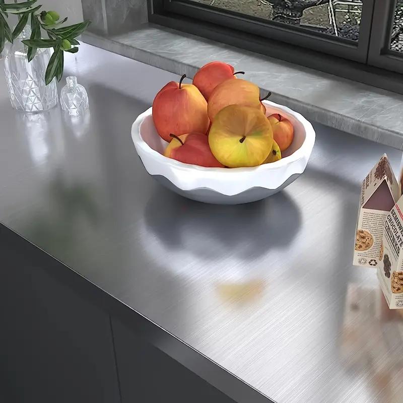 Autocolant de perete argintiu periat bucătărie sufragerie frigider blat autocolant tapet oțel inoxidabil 40cm metalic Impermeabil