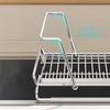Stainless Steel Telescopic Dish Rack Non-Slip Space Saving Dish Drying Rack Adjustable Utensil Drainer Countertop