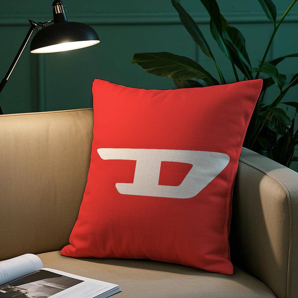 Fashion Trend D-Diesel-s Logo Pillow Case Short Plush Print Cushion Cover Square Throw Pillow Covers Sofa Home Decor