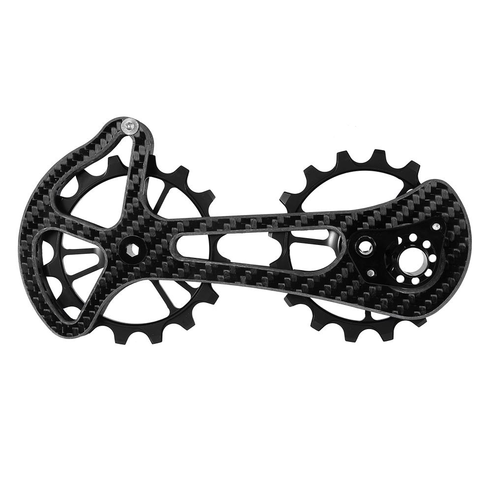 Set di ruote per puleggia jockey con cuscinetto in ceramica per bici da bicicletta 16T Guida per deragliatore posteriore CNC in fibra di carbonio