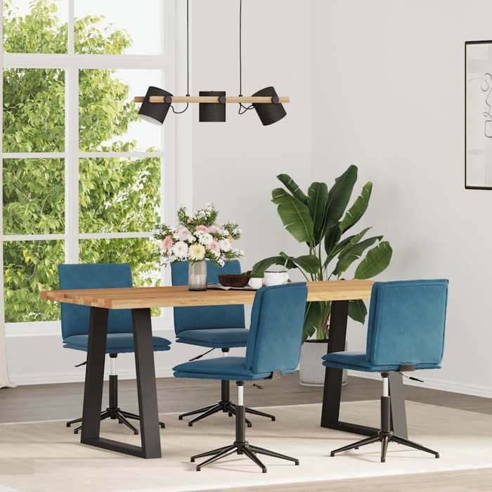 VidaXL Chaises à manger lot de 4 Bleu Velours 3315647