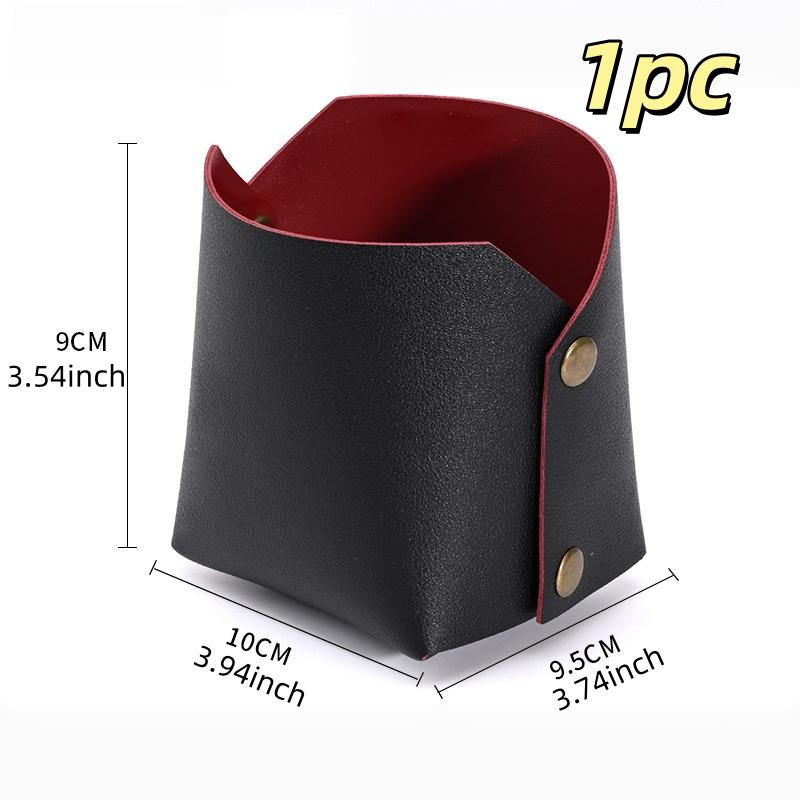 Nordic Folding Entryway Key Leather Storage Box PU Storage Tray Desktop Cosmetic Remote Control Sundry Storage Basket Pen Holder
