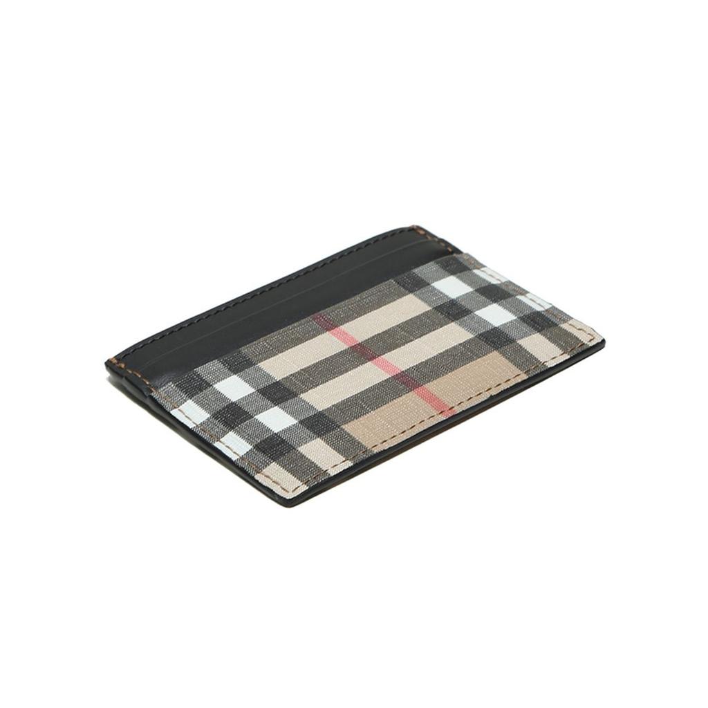 Burberry Vintage Style Patchwork Cotton And PU Wallet Card Holder Unisex Wallets Light-Brown Khaki 80166141