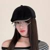 Retro Corduroy Painter Hat Spring and Autumn Versatile Fashion Show Small Face Forward Hat Advanced Sense Beret